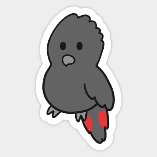 Cute Red Tailed Black Cockatoo Sticker